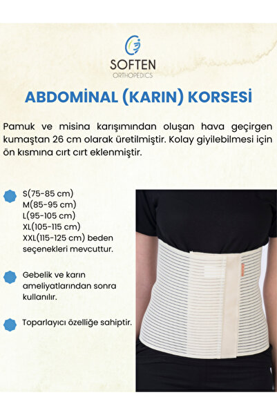Genel Markalar BEDENSİZ DOĞUM SONRASI KORSESİ 26 CM KARIN ABDOMİNAL KORSESİ