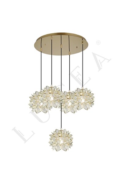 LUCEA ROZERA 4+1 LI ALTIN SARKIT AVİZE 5XE27