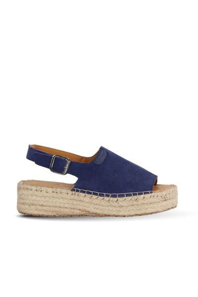 Bueno Shoes Navy Blue Suede Women's Flat Sandals 14Ws72500