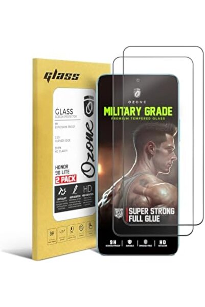 O Ozone واقي شاشة لهاتف Honor 90 Lite | زجاج مقسّى | عبوة من قطعتين | أسود