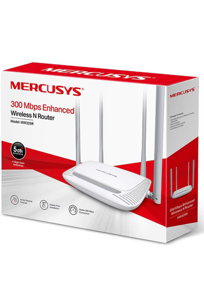 Mercusys Router wireless MW325R, 300Mbps, 4 porturi 10/100Mbps, 4 antene