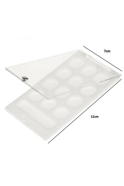 Sanathobi Kapaklı Minik Palet, piknik palet, saklama Kutusu, 13 bölmeli 12x7cm-10 Adet