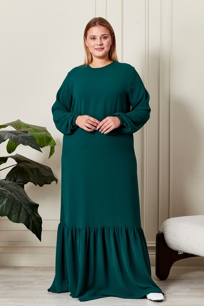 Ferace Summer Women's Plus Size Viscose Dress Pleated Women's Hijab Dress