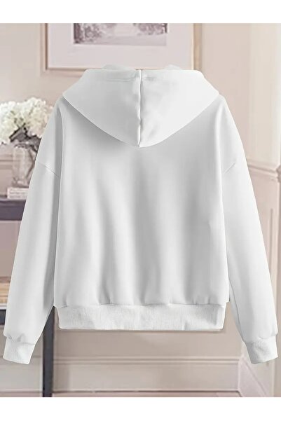 Touz Moda Μαύρη ζακέτα με κουκούλα Unisex με εμπριμέ υπερμεγέθη φερμουάρ Kuromi