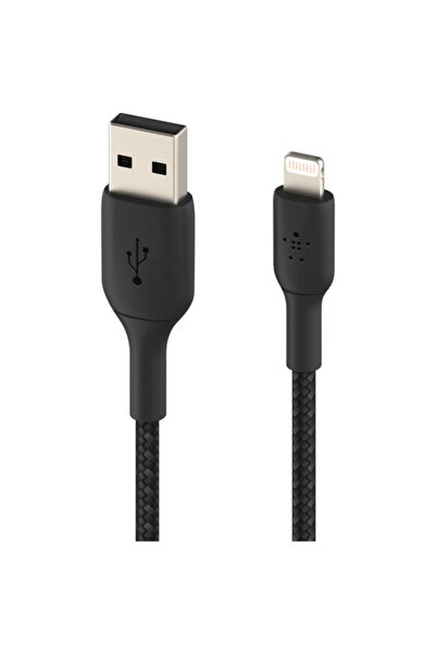 Belkin BOOST CHARGE USB-A to Lightning Cable, Braided, 2M, Black