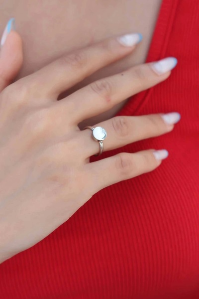 shopwave Round Plate Silver Color Women Ring