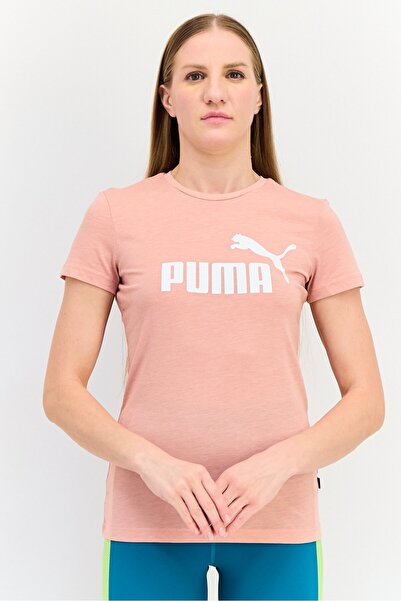 Puma تي شيرت تدريب نسائي بأكمام قصيرة وقصّة عادية، لون روزيت هيذر