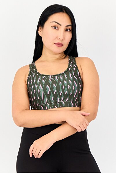 Puma Women Padded Allover Print Training Sport Bra, Multicolor