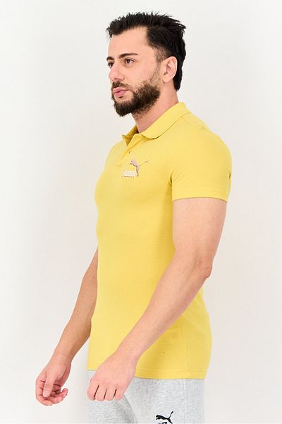 Puma Men Sportswear Fit Short Sleeve Outdoor Polo Shirt, Yellow
