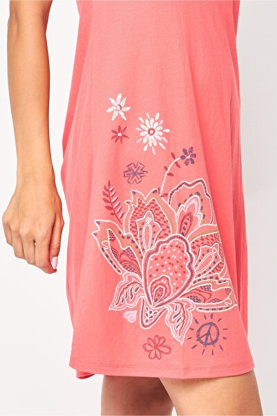 Desigual Women Embroidered Mini Dress, Pink