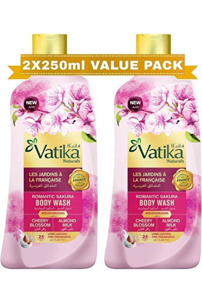 Vatika غسول الجسم ساكورا، ٢ × ٢٥٠ مل | عبوة اقتصادية | عطر يدوم طويلاً مع زيو...