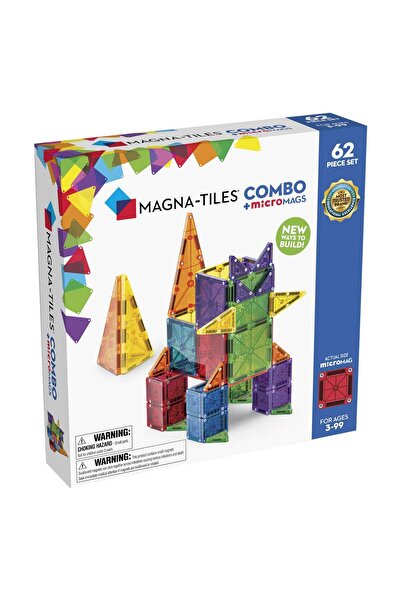 Magna Tiles Magna-Tiles Combo + microMAGS Construction Set, 62 Pieces