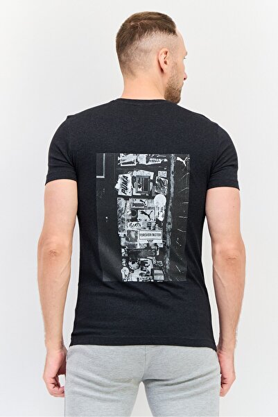 Puma Men Slim Fit Short Sleeves Outdoor T-shirt, Dark Gray
