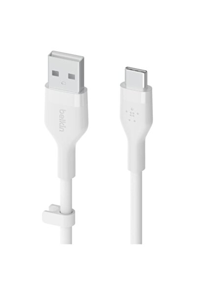 Belkin Καλώδιο φόρτισης σιλικόνης Boost Charge Flex USB-A σε USB-C, 2M, λευκό