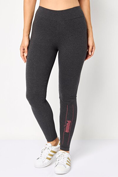Puma Women Tight Fit Brand Logo Training Leggings, Dark Grey