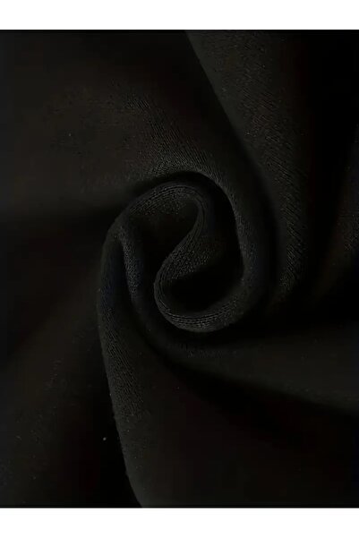 Touz Moda Kitty Printed Oversize Zippered Black Unisex Hooded Cardigan