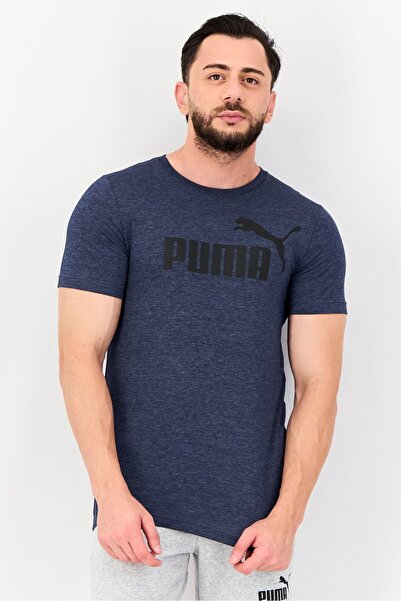 Puma Men Sportswear Fit Short Sleeve Outdoor T-Shirt, Heather Navy