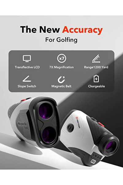 Generic REDTIGER Golf Rangefinder with Slope, 1200 Yards Laser Range Finder Golfing, 7X Magnification, Flag