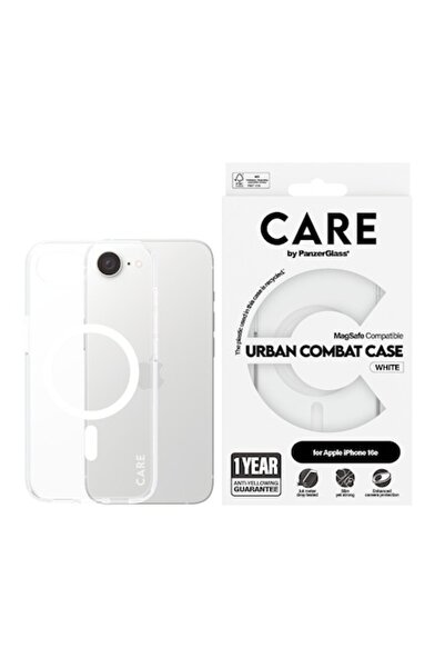 Panzer Glass Θήκη CARE Flagship Urban Combat Qi για iPhone 16e, διαφανής λευκή