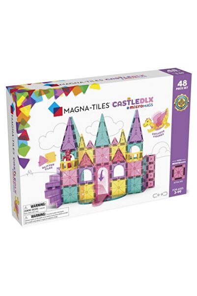 Magna Tiles Set Constructie Magna-Tiles Model Castle Deluxe 48 piese Multicolor