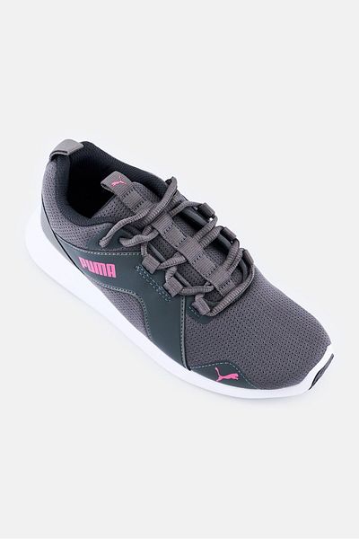 Puma Women Brand Logo Lace Up Outdoor Shoes, Dark Shadow