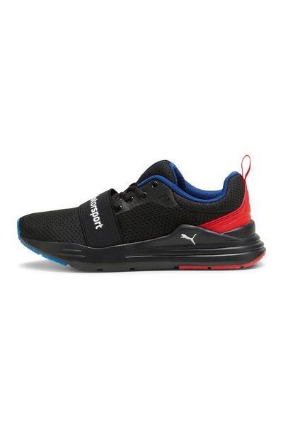 Puma حذاء رياضي للشباب BMW M Motorsport Wired Run - أسود/أحمر الخشخاش