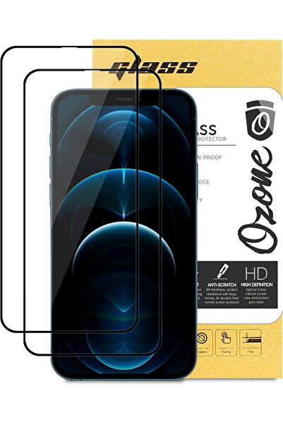 O Ozone واقي شاشة iPhone 12 / iPhone 12 Pro | واقي زجاجي مقوى | أسود | عبوة م...