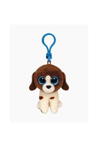 TY Plus Keychain 8.5cm Boos Muddles Brown and White Dog