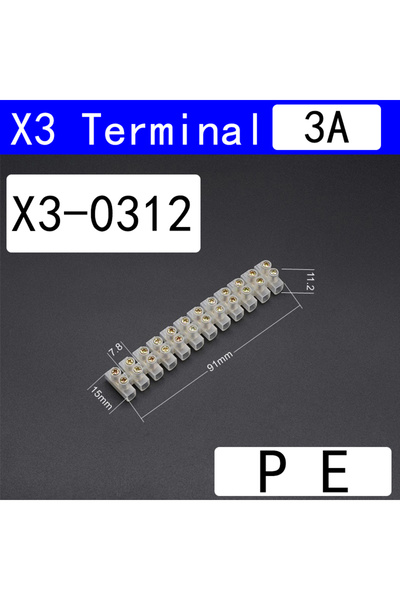 Choice4 X3-0312PE-5 قطع 12 موضع كتلة طرفية بلاستيكية موصل سلك برغي شريط حاجز ...