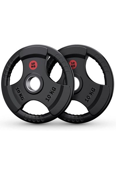 Alcoach Rubber Olympic Weight Plates for Gym, 20 Kg Olympic Grip Plates