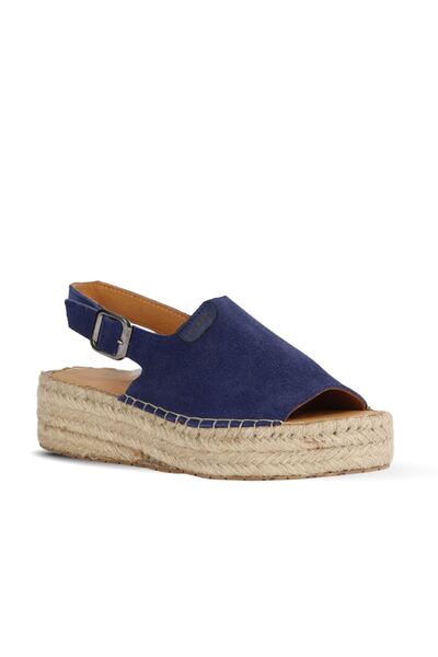 Bueno Shoes Navy Blue Suede Women's Flat Sandals 14Ws72500