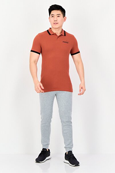 Puma Men Sportswear Fit Short Sleeve Outdoor Polo Shirt, Rust Brown