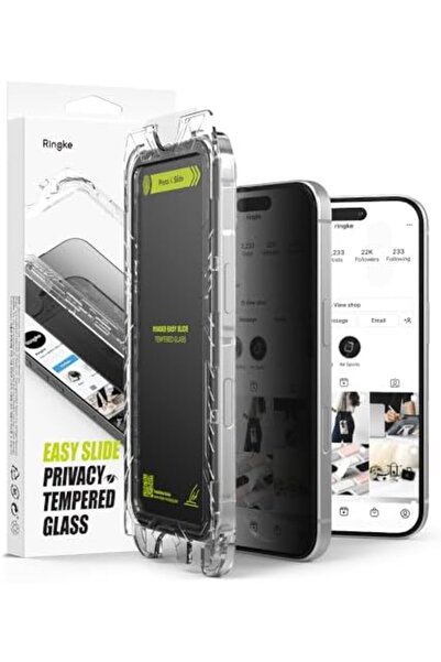 Ringke واقي شاشة iPhone 16 Pro Max | زجاج مقسّى سهل الانزلاق للخصوصية | عبوة ...