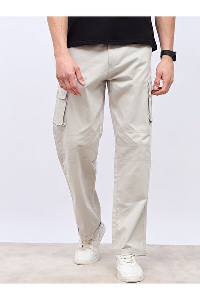 Styli Panel Detail Cotton Twill Oversized Cargo