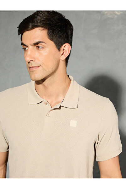 Technosport By Styli Men Jacquard Slim Fit Sports Polo