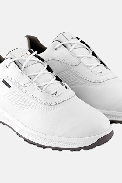 Geox Men Leather Lace Up Shoes, White