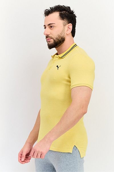 Puma Men Sportswear Fit Short Sleeve Outdoor Polo Shirt, Yellow