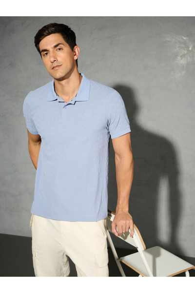 Technosport By Styli Men Jacquard Slim Fit Sports Polo