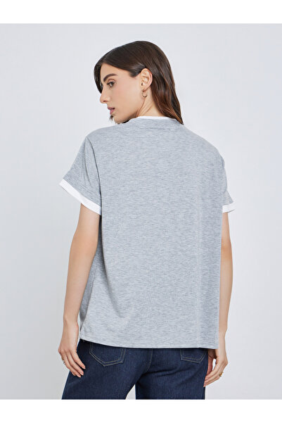 Styli Contrast Trim Short Sleeve Oversized T-Shirt