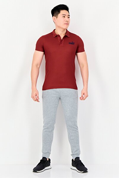 Puma Men Slim Fit Embroidered Logo Short Sleeves Outdoor Polo Shirt, Maroon