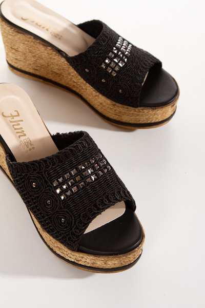 DYG STORE Stone Modern Filled Sole Slippers