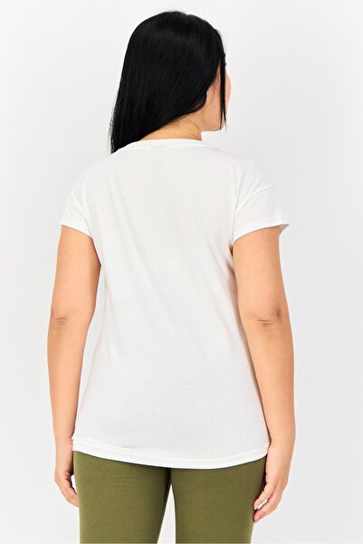 Puma Women Regular Fit Brand Logo Short Sleeves Outdoor T-Shirt, White