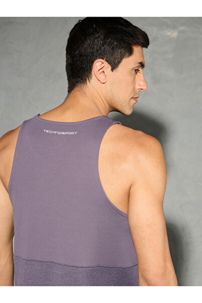 Technosport By Styli Men Purple Melange Slim Fit Tank