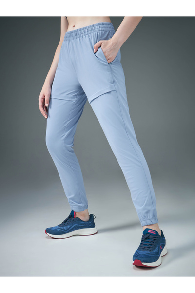 Technosport By Styli Women Blue Solid 4-Way Stretch Joggers