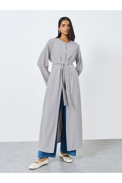 Styli Beading Detail Belted Kimono