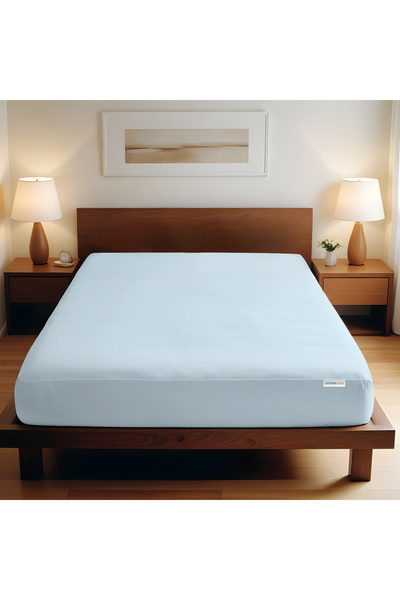 COTTON HOME Supersoft 1 Piece Fitted Sheet 200x200+30cm Super King Size Bed Sheet Deep Pocket Design Secure Fit