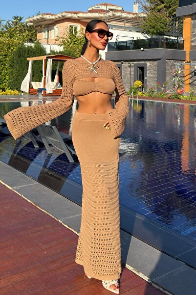 Lijuri Ανοιχτόχρωμο Τριπλό Σετ με Μπουστάκι και Μπολέρο -ΜΟΧΑ