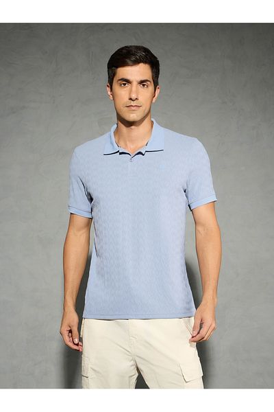 Technosport By Styli Men Jacquard Slim Fit Sports Polo
