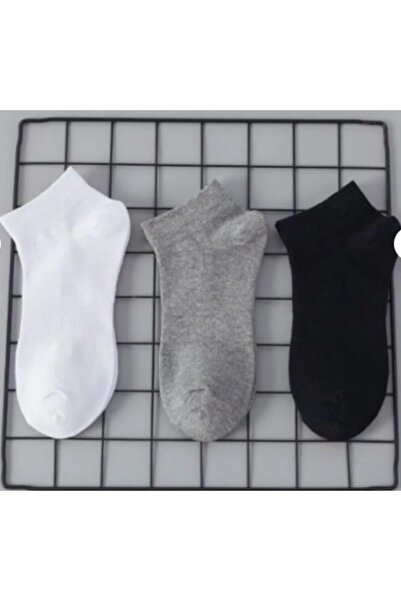 ViATOM Unisex Socks Booties Socks Ankle Length 3 Pack (White, Gray, Black)