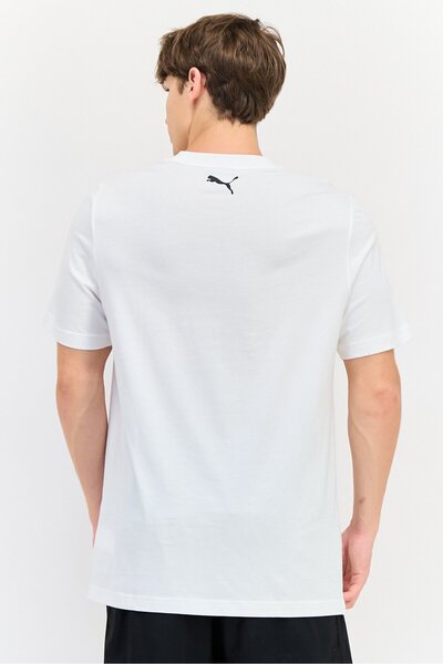 Puma Men Sportswear Fit Brand Logo Short Sleeves Training T-Shirt, White